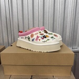 🎨 UGG TAZZ POP SKETCH SLIPPERS WHITE HUMBERTO CRUZ 💕